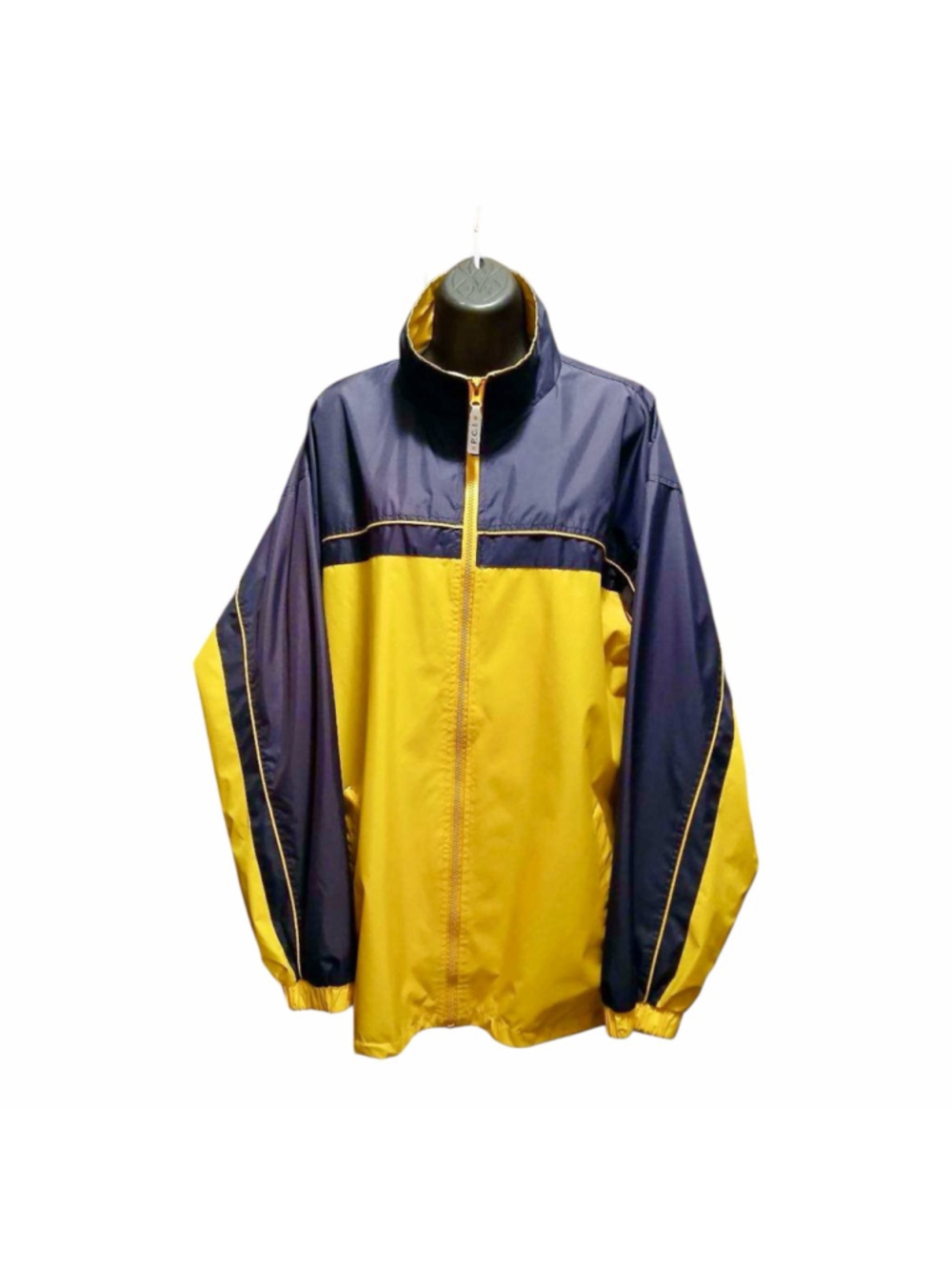 Men’s Pear Connection Colorblock Windbreaker Jacket Yellow Navy XL